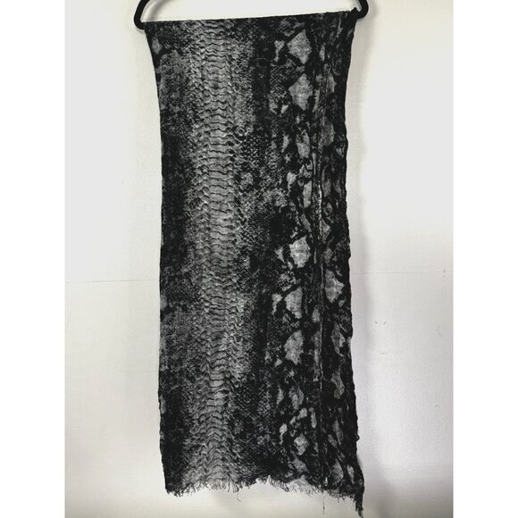 Talbots snakeskin rectangular linen Blend scarf Mobwife Y2K Head Wrap Shawl Chic - Picture 4 of 8